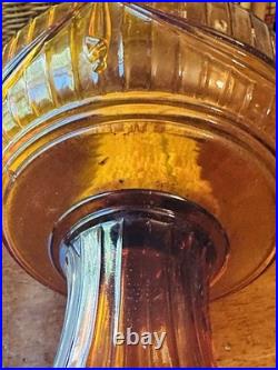 Vintage Classic ALADDIN MODEL C Amber Glass Lincoln Drape Oil Lamp #23 Burner