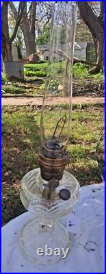Vintage Clear ALADDIN B53 Washington Drape Nu-Type Model B Burner Oil Lamp
