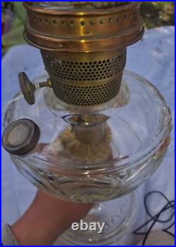Vintage Clear ALADDIN B53 Washington Drape Nu-Type Model B Burner Oil Lamp