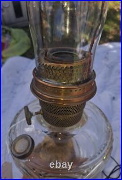 Vintage Clear ALADDIN B53 Washington Drape Nu-Type Model B Burner Oil Lamp