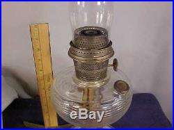 Vintage Clear Glass ALADDIN Oil LAMP Nu-Type MODEL B withCHIMNEY & FLY SHIELD