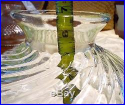 Vintage Clear Glass Swirl Oil Kerosene Lamp Shade fits Aladdin 10 Shade Ring