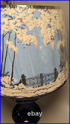 Vintage Cobalt Blue Short Lincoln Drape Aladdin Oil Lamp 2000