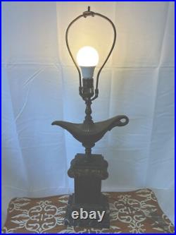 Vintage Frederick Cooper Metal Lamp Regency Column Alladin Kerosene Oil Lamp