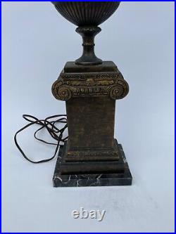 Vintage Frederick Cooper Metal Lamp Regency Column Alladin Kerosene Oil Lamp