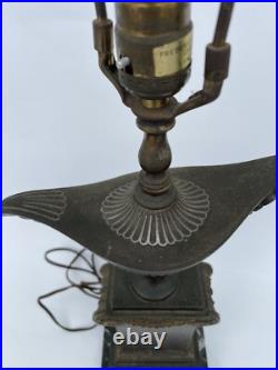 Vintage Frederick Cooper Metal Lamp Regency Column Alladin Kerosene Oil Lamp