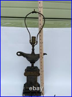Vintage Frederick Cooper Metal Lamp Regency Column Alladin Kerosene Oil Lamp