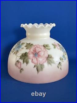Vintage GWTW 10 Fitter Pink Tint Hurricane Oil / Electric Glass Dome Lamp Shade