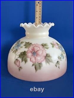 Vintage GWTW 10 Fitter Pink Tint Hurricane Oil / Electric Glass Dome Lamp Shade