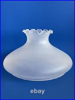 Vintage GWTW 10 Fitter Satin Hurricane Oil Or Electric Slanted Glass Lamp Shade