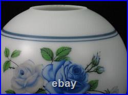 Vintage Gone with the Wind Banquet White Milk Glass Ball Lamp Globe Floral Print