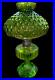 Vintage Green Aladdin Oil Lamp w Original Glass Shade / Table Light