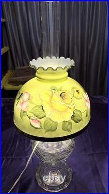Vintage Hurricane Lamp Aladdin Washington Drape Electric Oil Parlor Uranium B-53