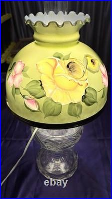 Vintage Hurricane Lamp Aladdin Washington Drape Electric Oil Parlor Uranium B-53