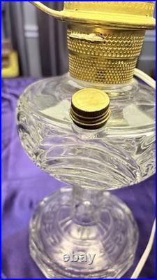 Vintage Hurricane Lamp Aladdin Washington Drape Electric Oil Parlor Uranium B-53