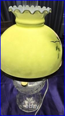 Vintage Hurricane Lamp Aladdin Washington Drape Electric Oil Parlor Uranium B-53
