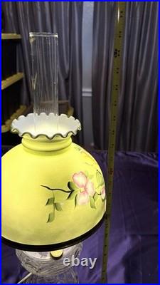 Vintage Hurricane Lamp Aladdin Washington Drape Electric Oil Parlor Uranium B-53