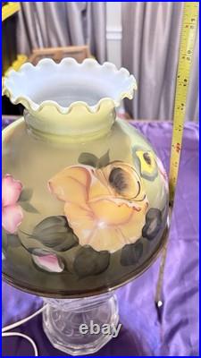 Vintage Hurricane Lamp Aladdin Washington Drape Electric Oil Parlor Uranium B-53