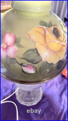 Vintage Hurricane Lamp Aladdin Washington Drape Electric Oil Parlor Uranium B-53