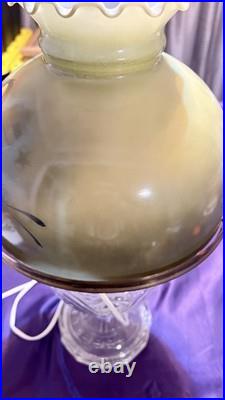 Vintage Hurricane Lamp Aladdin Washington Drape Electric Oil Parlor Uranium B-53
