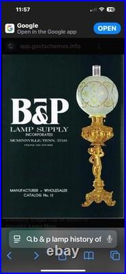 Vintage Hurricane Lamp Aladdin Washington Drape Electric Oil Parlor Uranium B-53