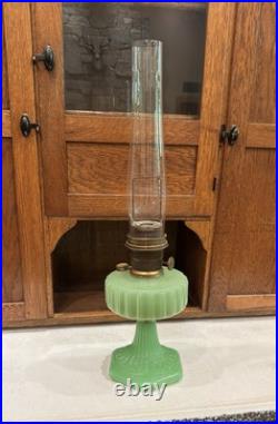 Vintage Jadeite Aladdin Oil Lamp Green