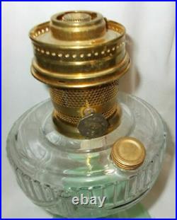 Vintage Lincoln Drape Green Moonstone Kerosene Aladdin Table Lamp 2003 13 Tall