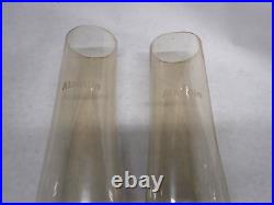 Vintage Matching Clear Glass & Brass Aladdin Kerosene Oil Lamp Pair V1-1