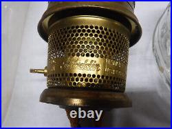 Vintage Matching Clear Glass & Brass Aladdin Kerosene Oil Lamp Pair V1-1