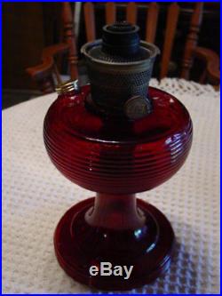 Vintage More rare Aladdin Ruby Red BEEHIVE Kerosene Oil Lamp Nu Type Model B