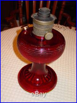Vintage More rare Aladdin Ruby Red BEEHIVE Kerosene Oil Lamp Nu Type Model B