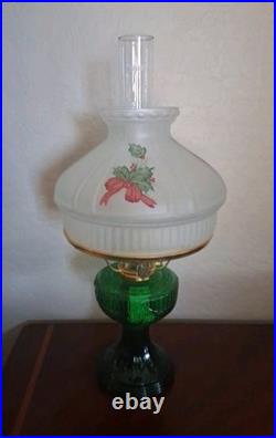 Vintage NEW Aladdin Emerald Green 2003 Lincoln Drape Oil Lamp & Signed shade NOS