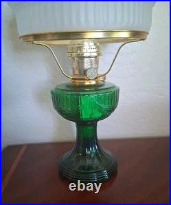 Vintage NEW Aladdin Emerald Green 2003 Lincoln Drape Oil Lamp & Signed shade NOS