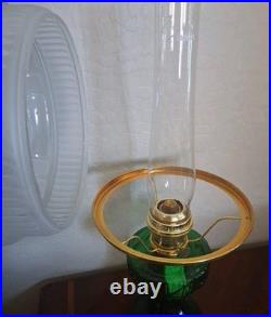 Vintage NEW Aladdin Emerald Green 2003 Lincoln Drape Oil Lamp & Signed shade NOS