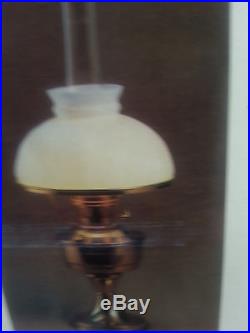 Vintage NOS Aladdin Lamp Heritage Brass with White Swirl Shade wrapped parts