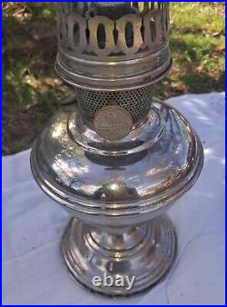 Vintage Nickel Aladdin Model #11 Oil Lamp with Burner Kerosene Oil Lamp