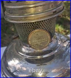 Vintage Nickel Aladdin Model #11 Oil Lamp with Burner Kerosene Oil Lamp