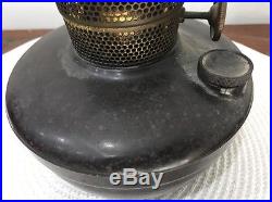 Vintage NuType Model B Aladdin kerosene oil lamp with Timber Stem & Metal base