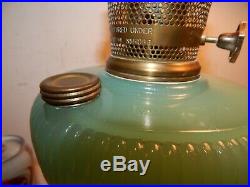 Vintage Old Aladdin Jade Green Vertique Kerosene Lamp w Model 23 Burner
