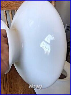 Vintage Opal Glass Student Oil Lamp Shade Set of 2 Unique Shape Clean Milk Glass