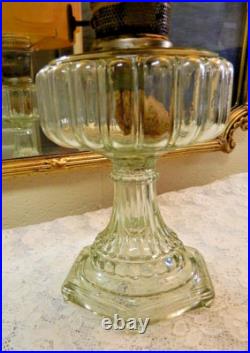 Vintage Original ALADDIN CORINTHIAN Crystal Oil Lamp with Orange/Gold Shade