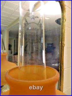 Vintage Original ALADDIN CORINTHIAN Crystal Oil Lamp with Orange/Gold Shade