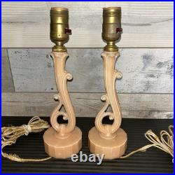 Vintage Pair Aladdin Alacite Boudoir Electric Lamp Peach