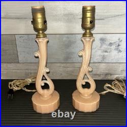 Vintage Pair Aladdin Alacite Boudoir Electric Lamp Peach