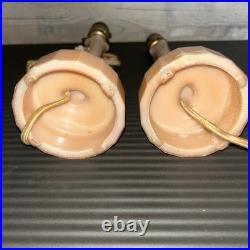 Vintage Pair Aladdin Alacite Boudoir Electric Lamp Peach Vintage Pair Aladdin Alacite Boudoir Electric Lamp Peach