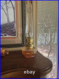 Vintage Pair Brass Aladdin Model 23 Kerosene Oil Lamps with Glass Chimney Vintage Pair Brass Aladdin Model 23 Kerosene Oil Lamps with Glass Chimney