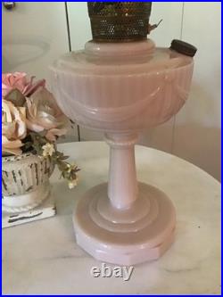 Vintage Pink Aladdin Lincoln Drape Oil Lamp