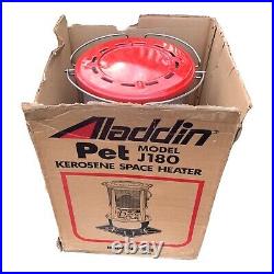 Vintage RARE Aladdin J180 PET Kerosene Red Space Heater Lamp With Original Box