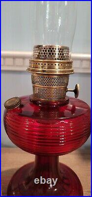Vintage RUBY ALADDIN BEEHIVE OIL LAMP 1937-1938 MODEL B Original