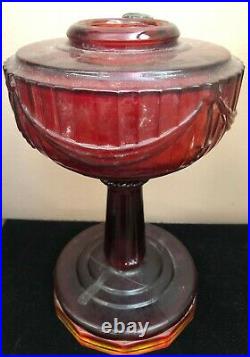 Vintage Red Lincoln Drape Aladdin Lamp Tall 1939 Old One